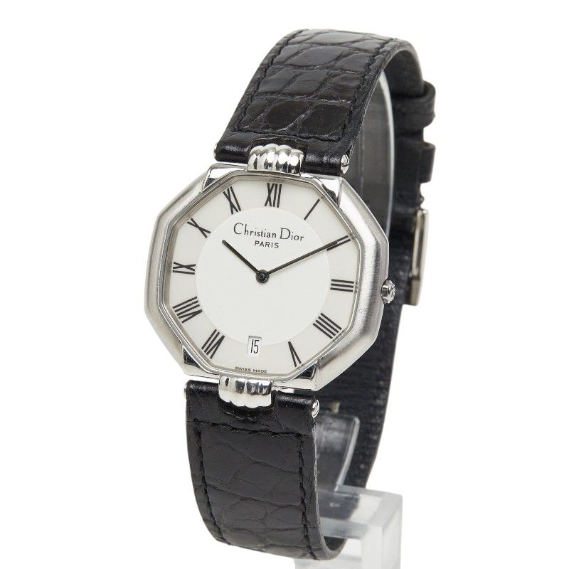 Dior Watch White Black Stainless Steel Leather — view 2