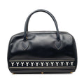 Saint Laurent Mini Boston Bag Navy White Leather
