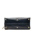 Saint Laurent Mini Boston Bag Navy White Leather — view 3