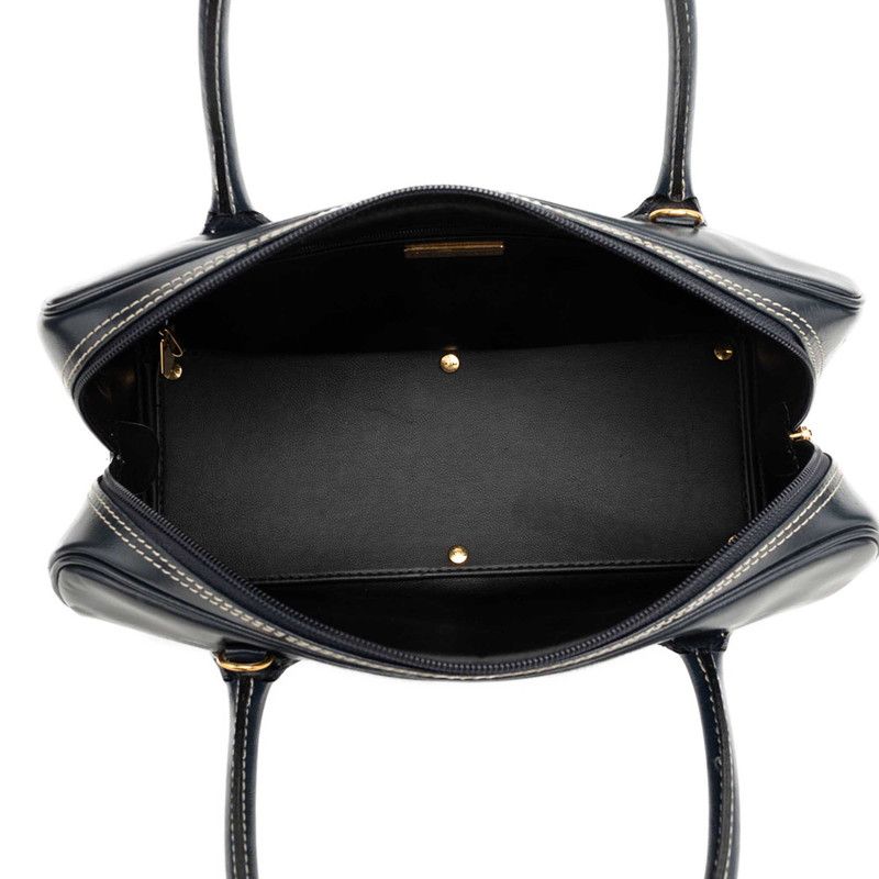Saint Laurent Mini Boston Bag Navy White Leather — view 4