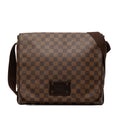 Louis Vuitton Damier Brooklyn MM Crossbody Shoulder Bag Brown Leather