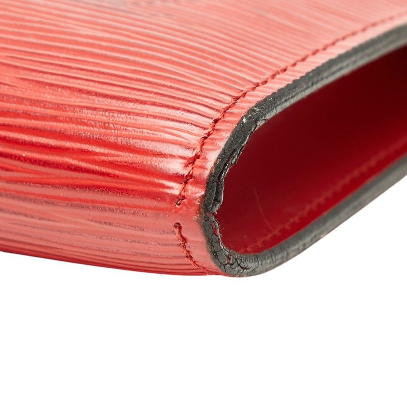 Louis Vuitton Epi Pochette Pouch Handbag Castilian Red Leather — view 4