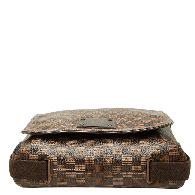 Louis Vuitton Damier Brooklyn MM Crossbody Shoulder Bag Brown Leather — view 3