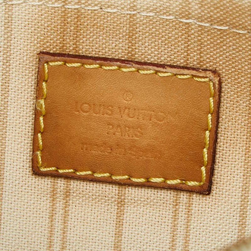 Louis Vuitton Damier Azur Neverfull MM Pouch White Leather — view 9
