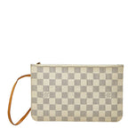 Louis Vuitton Damier Azur Neverfull MM Pouch White Leather