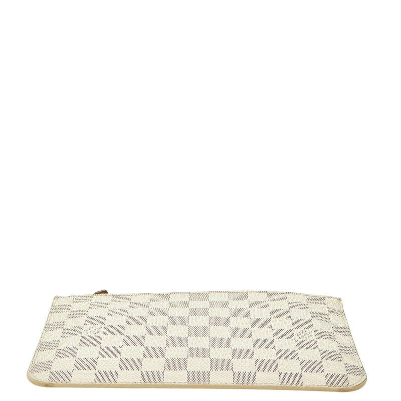 Louis Vuitton Damier Azur Neverfull MM Pouch White Leather — view 3