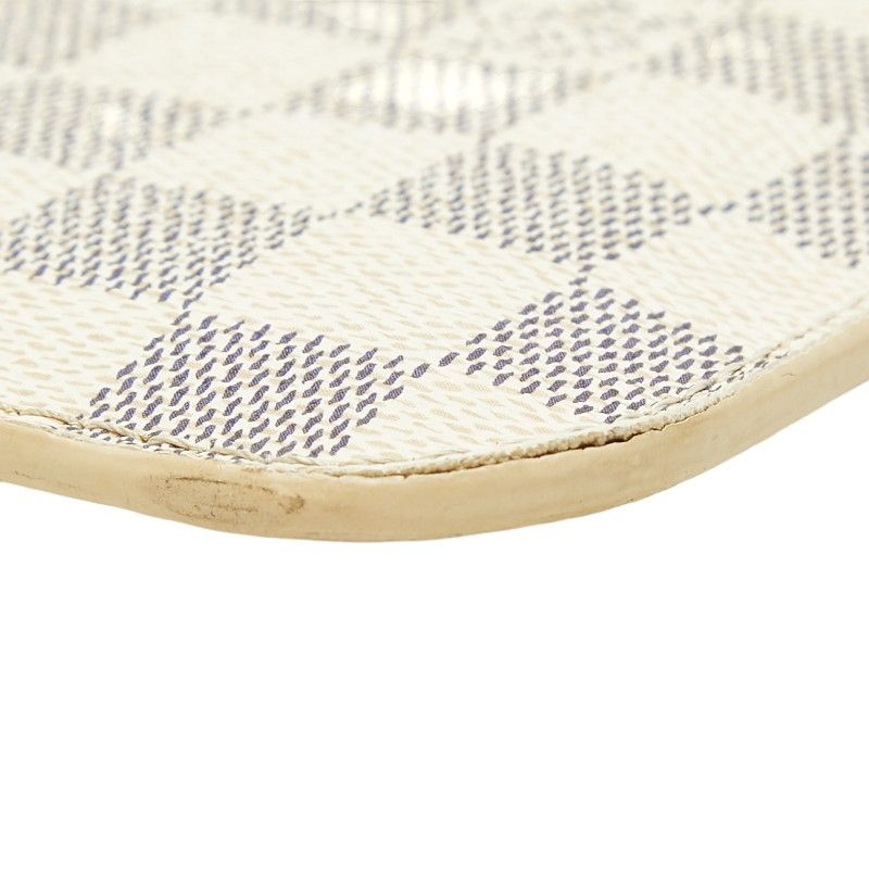 Louis Vuitton Damier Azur Neverfull MM Pouch White Leather — view 4