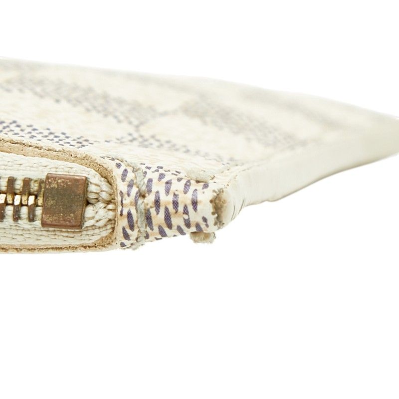 Louis Vuitton Damier Azur Neverfull MM Pouch White Leather — view 6