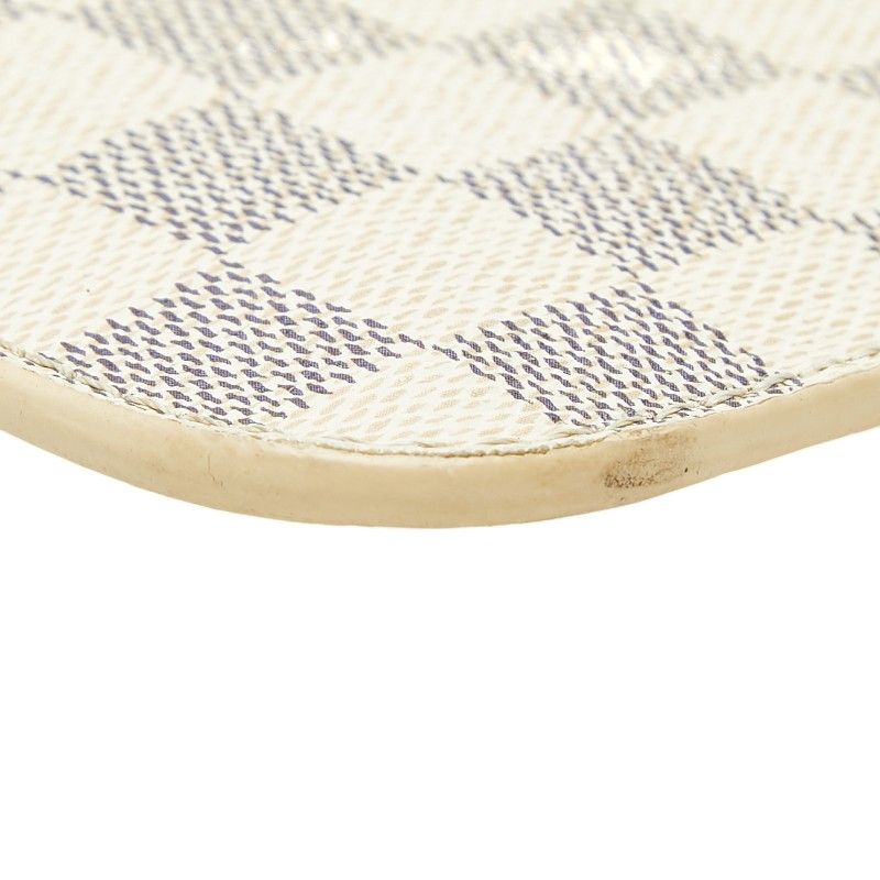 Louis Vuitton Damier Azur Neverfull MM Pouch White Leather — view 5