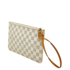 Louis Vuitton Damier Azur Neverfull MM Pouch White Leather — view 2