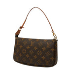 Louis Vuitton Monogram Pochette Handbag Brown Leather — view 2