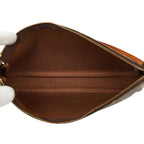 Louis Vuitton Monogram Pochette Handbag Brown Leather — view 8