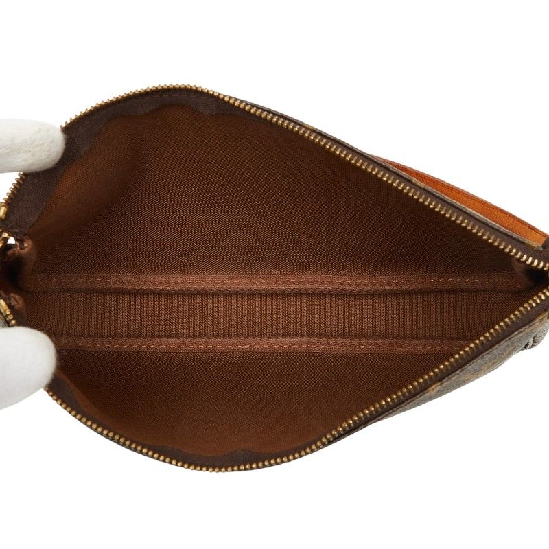Louis Vuitton Monogram Pochette Handbag Brown Leather — view 8