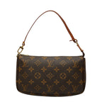 Louis Vuitton Monogram Pochette Handbag Brown Leather