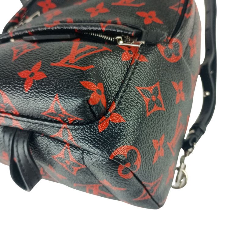 Louis Vuitton Backpack Palm Springs Mini Black Red Monogram Enfrarge Silver — view 5