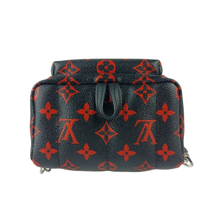 Louis Vuitton Backpack Palm Springs Mini Black Red Monogram Enfrarge Silver — view 4