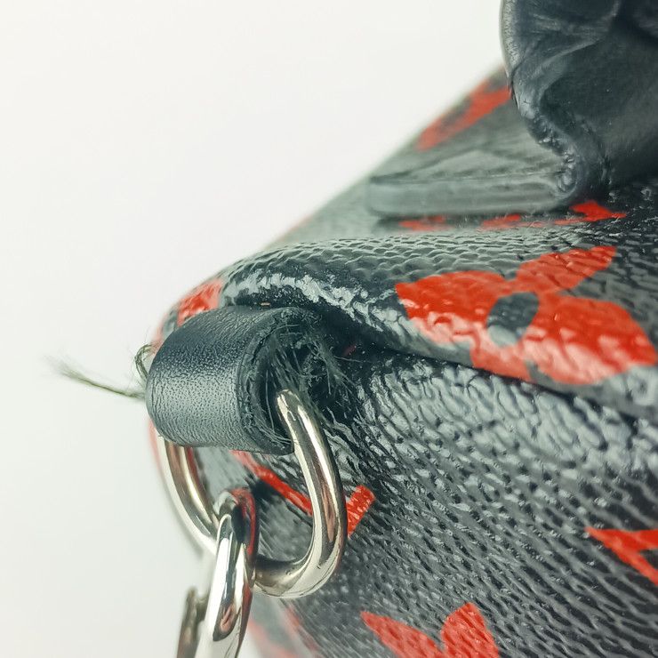 Louis Vuitton Backpack Palm Springs Mini Black Red Monogram Enfrarge Silver — view 7