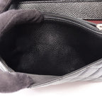 Chanel Shoulder Bag Quilted Black Caviar Leather Chain Wallet — view 7