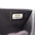 Chanel Shoulder Bag Quilted Black Caviar Leather Chain Wallet — view 6