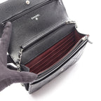 Chanel Shoulder Bag Quilted Black Caviar Leather Chain Wallet — view 3