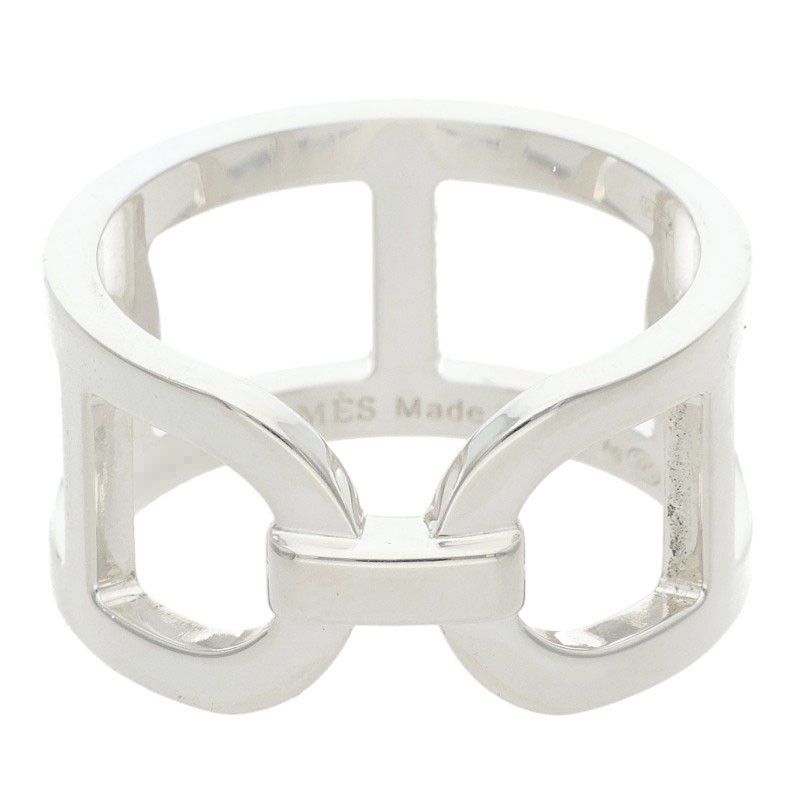 Hermes Chaine D'ancre Silver Ring