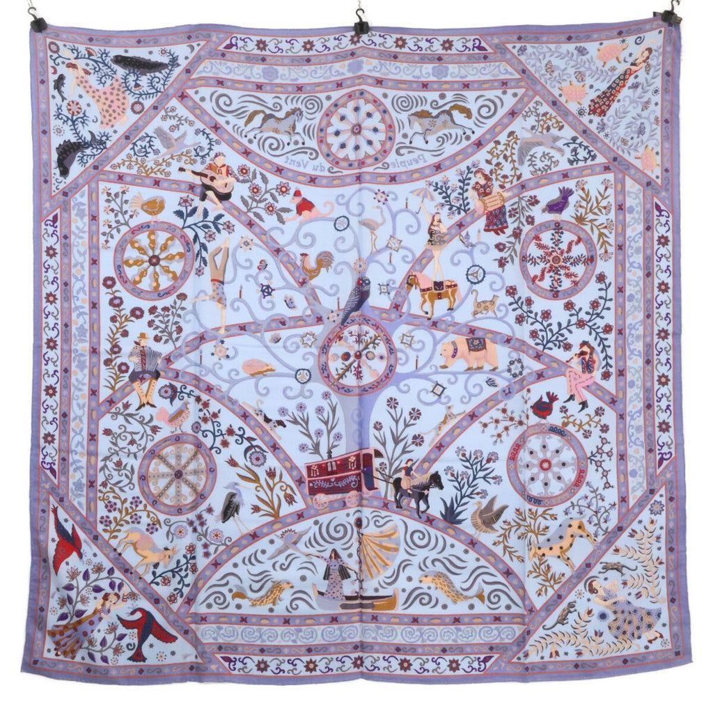 Hermes Peuple du Vent Wind People Cashmere Silk Shawl Scarf — view 2