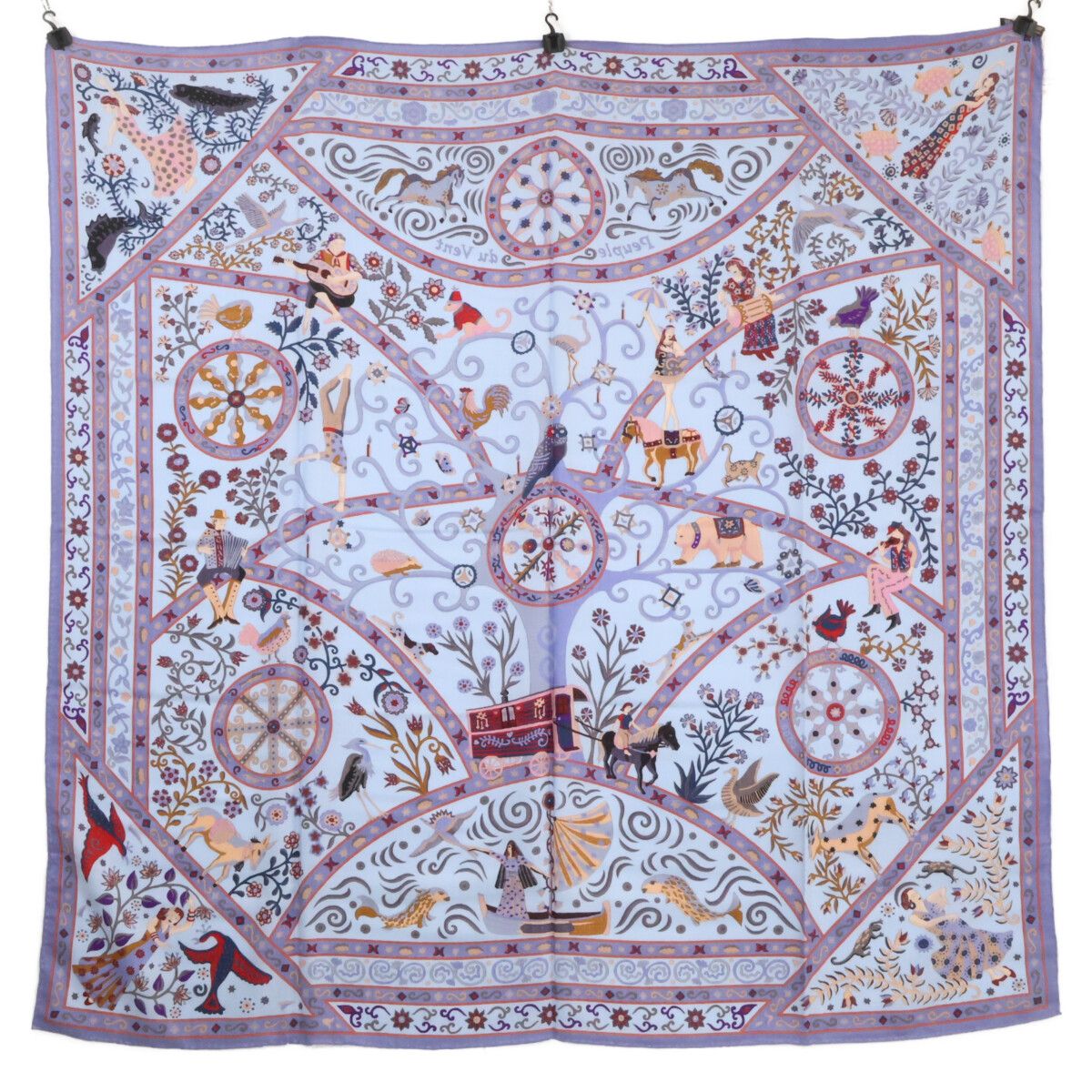 Hermes Peuple du Vent Wind People Cashmere Silk Shawl Scarf — view 2