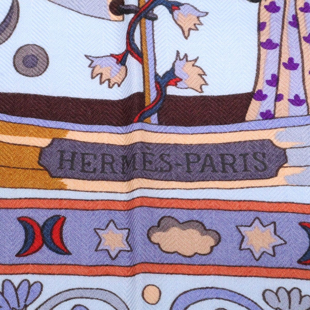 Hermes Peuple du Vent Wind People Cashmere Silk Shawl Scarf — view 4