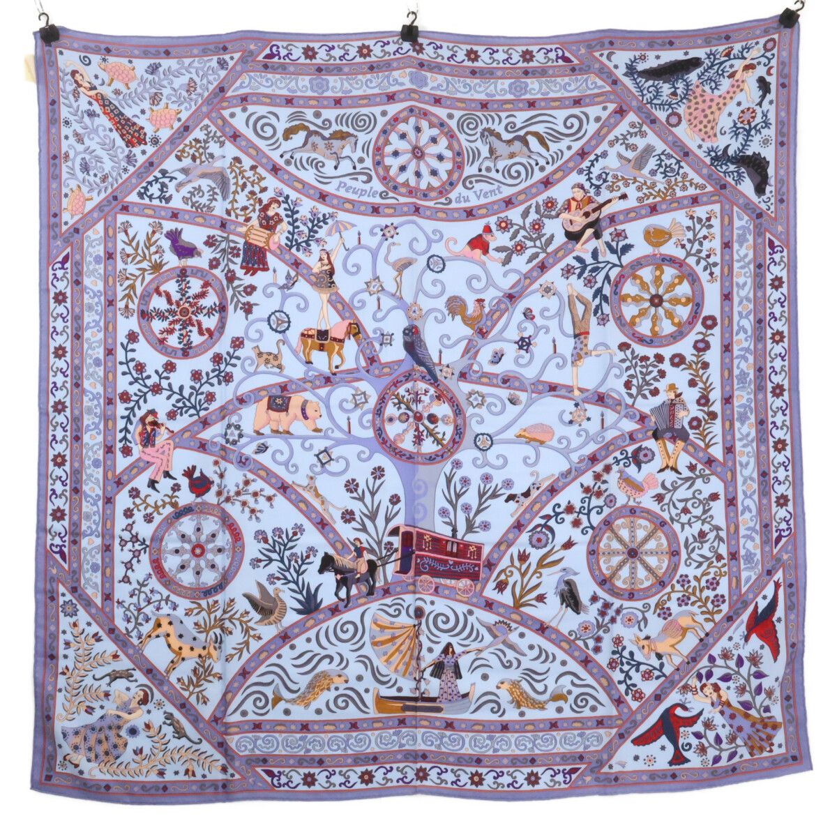 Hermes Peuple du Vent Wind People Cashmere Silk Shawl Scarf