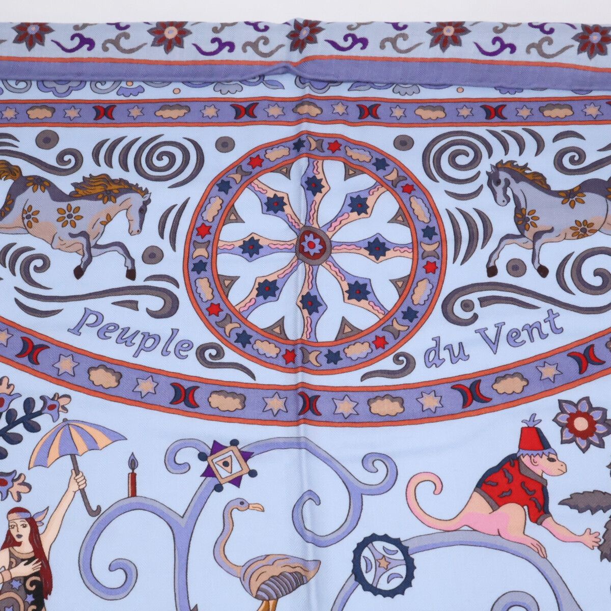 Hermes Peuple du Vent Wind People Cashmere Silk Shawl Scarf — view 3