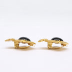 Chanel CC Logo Black Stone Earring — view 2