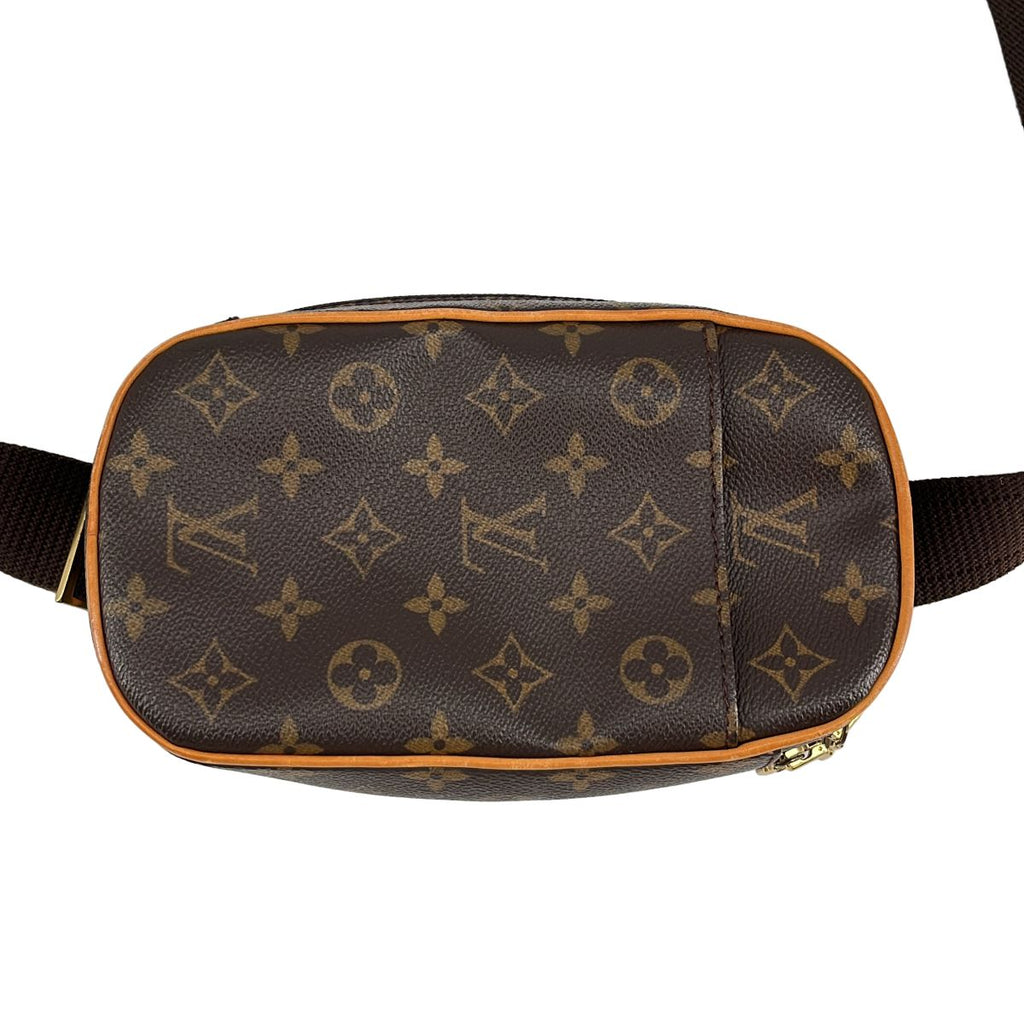 Louis Vuitton Pochette Gange Leather Monogram Belt Bag Brown — view 3