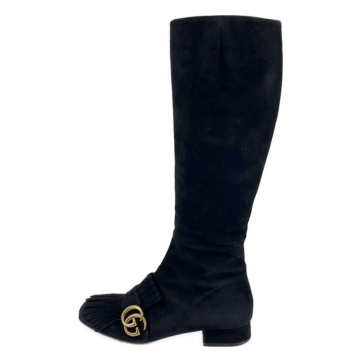 Gucci GG Marmont Suede Long Boots 35 Black — view 2