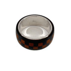 Louis Vuitton Silver Damier Wood Ring 64 Brown — view 6