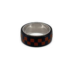Louis Vuitton Silver Damier Wood Ring 64 Brown — view 3