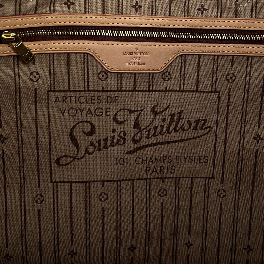 Louis Vuitton Neverfull MM Leather Monogram Tote Brown — view 5