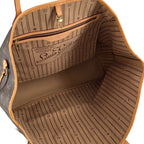 Louis Vuitton Neverfull MM Leather Monogram Tote Brown — view 3
