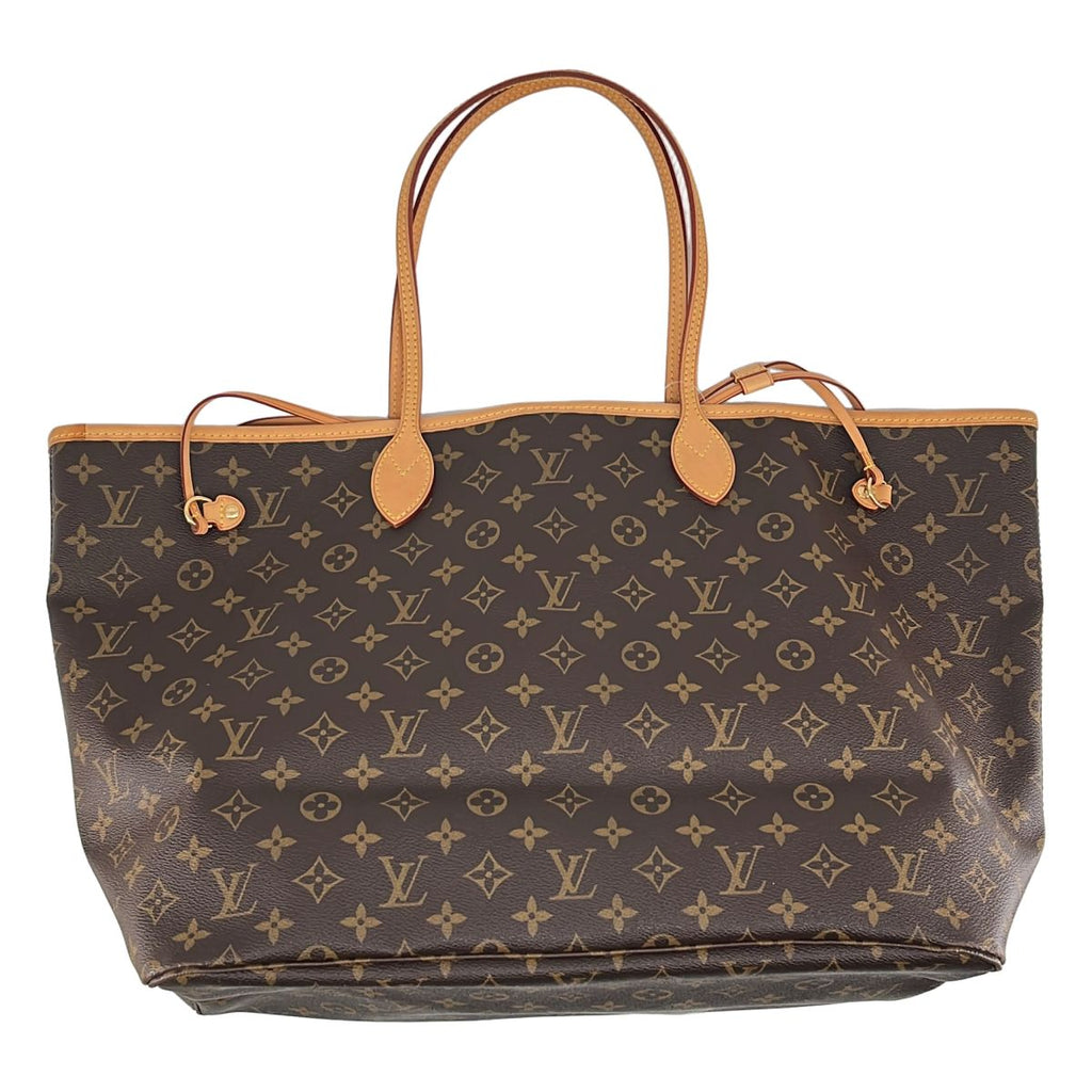 Louis Vuitton Neverfull MM Leather Monogram Tote Brown — view 2