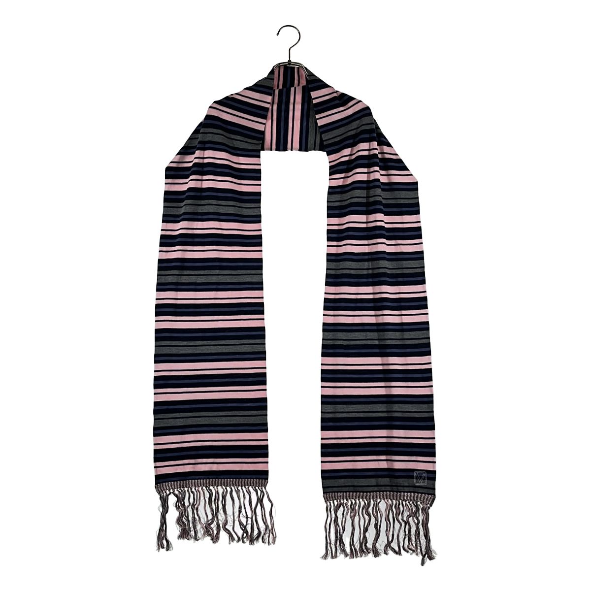 Louis Vuitton Silk Wool Border Fringe Scarf Multicolor