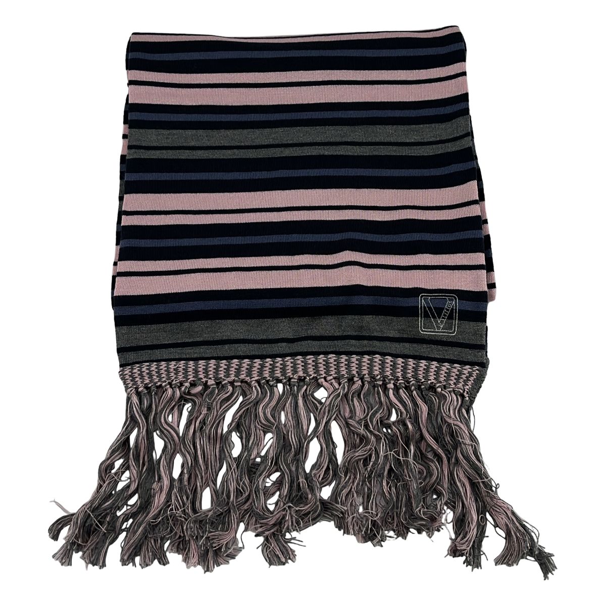 Louis Vuitton Silk Wool Border Fringe Scarf Multicolor — view 2