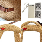Loewe 2-Way Font Tote Raffia Basket Natural — view 9
