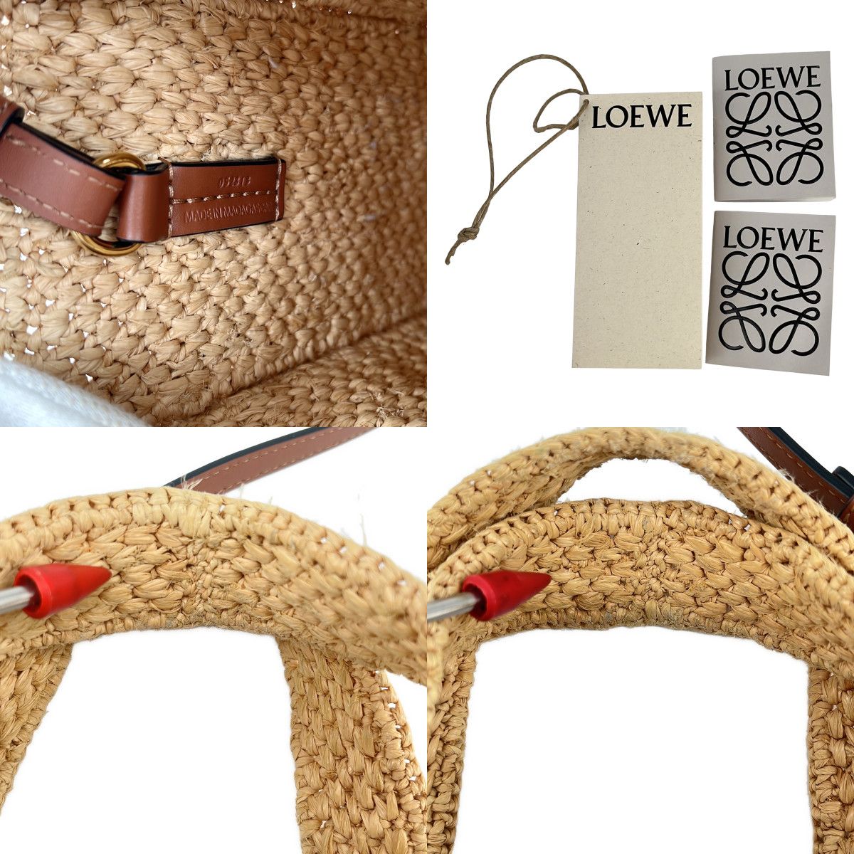 Loewe 2-Way Font Tote Raffia Basket Natural — view 9