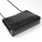 Chanel CC Logo Chain Shoulder Bag Quilted Leather Black — view 2
