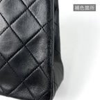 Chanel CC Logo Chain Shoulder Bag Quilted Leather Black — view 8