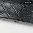 Chanel CC Logo Chain Shoulder Bag Quilted Leather Black — view 5