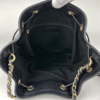 Chanel Deauville Shoulder Bag Studs Drawstring Caviar Leather Black — view 6