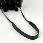 Chanel Deauville Shoulder Bag Studs Drawstring Caviar Leather Black — view 5