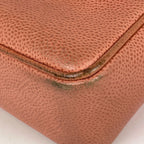 Chanel CC Logo Chain Tote Shoulder Bag Caviar Leather Salmon Pink — view 3