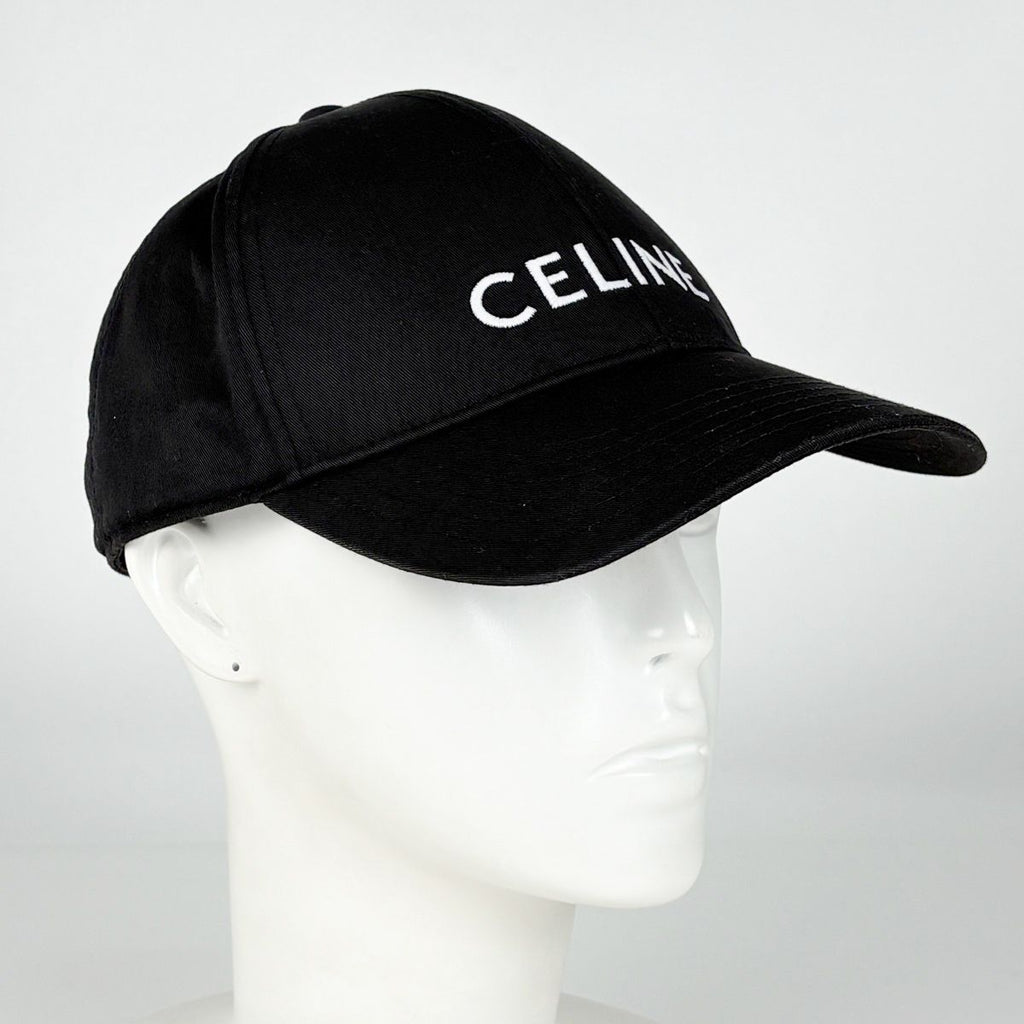 Celine Logo Cap Baseball Cap Hat Cap Polyester Cotton Black — view 6