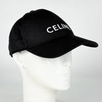 Celine Logo Cap Baseball Cap Hat Cap Polyester Cotton Black — view 6